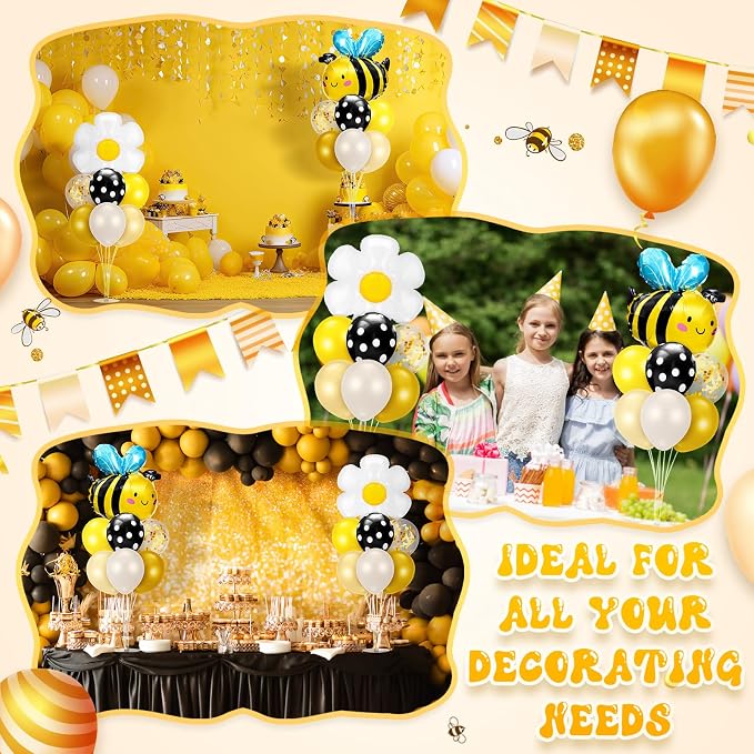 Sumind 2 Set Bee and Daisy Flower Balloon Stand Kit, Honey Bee Balloon - Image 5