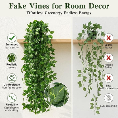 CEWOR Fake Vines for Room Decor 24 Pack 168ft Artificial Ivy Greenery Garland - Image 5