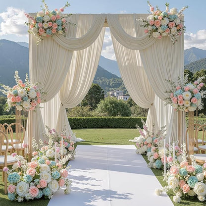 40 ft x 10 ft Wrinkle Free Beige Backdrop Curtain by Outpain