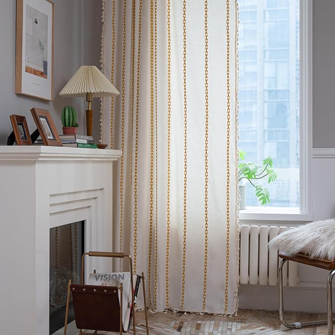 Sutuo Home Boho Curtains for Bedroom Living Room 108 inches Long, Semi Blackout - Image 4