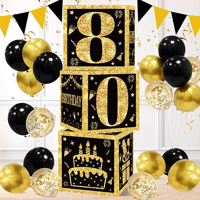 80th Birthday Decorations Boxes by DataMoon