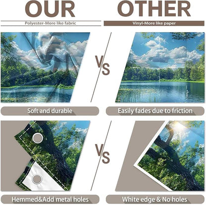 Fabric 12x8ft Lake Natural Scenery Backdrop River Camp Banner | Mountain Forest - Image 5