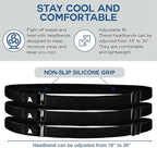 Adjustable Skinny Headbands, Elastic Hair Bands with Non Slip Silicone Grip, Lightweight and Comfortable for Women and Men (Pack of 6)