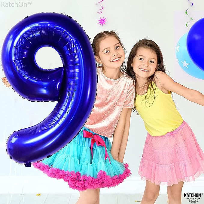 KatchOn Royal Blue Number 9 Balloon 40 Inch, Foil 9 Birthday Balloon | 9th - Image 2