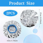 2 Pcs Aluminum Foil Deep Conditioning Hair Cap Reusable Heat Cap For Deep Conditioning Thickened Hair Cap for Oil Treatment Heated Shower Cap Processing Caps for Hair Dye Cap for Home and Salon Use