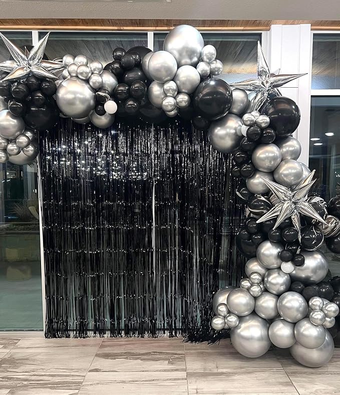 Black and Silver Balloon Arch Kit, Different Size Balloons - Image 4