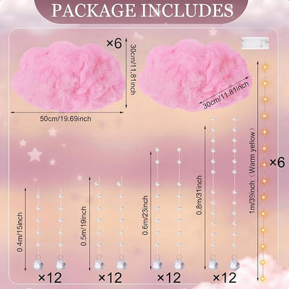 Marsui Artificial Cloud Props LED Hanging Cloud String Light Fake Imitation 3D - Image 5