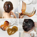 4 PCS French Concord Curved Claw Barrettes for Women - 3.35 Inch Alligator Banana Clips with No Slip Grip, Strong Hold for Volume Styling Hair Accessories