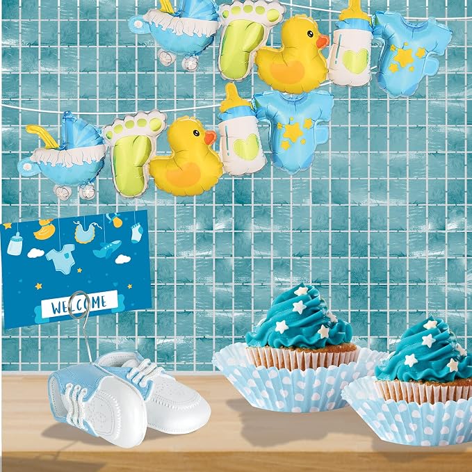 Beistle Set of 3 Blue Baby Shoes Photo/Balloon Holders, 6 oz- Boy Baby Shower - Image 4