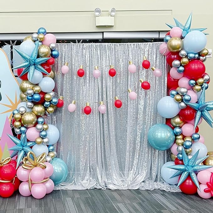 2FTx8FT Silver Glitter Sequin Curtain - Image 8