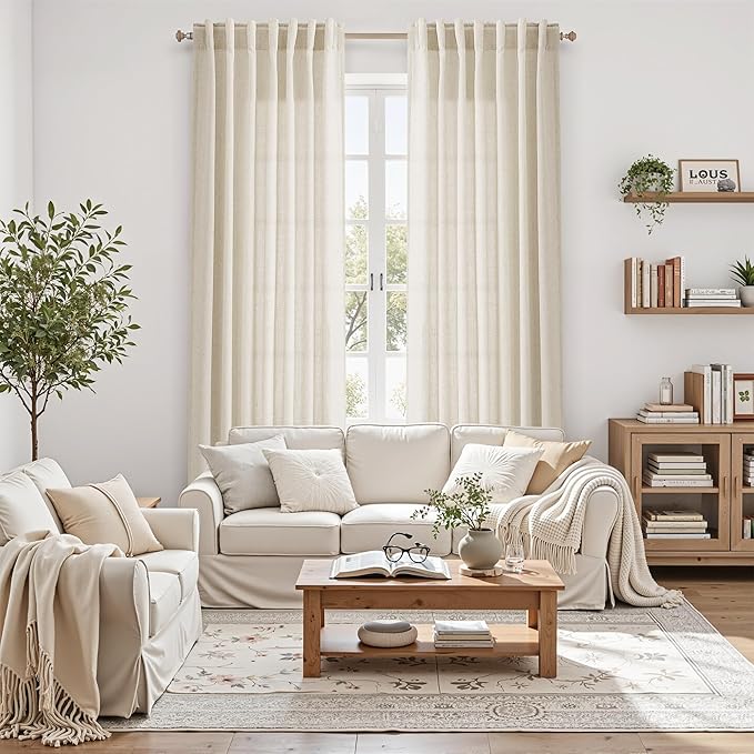 Birch Beige Linen 144 Inch Curtains - Image 8