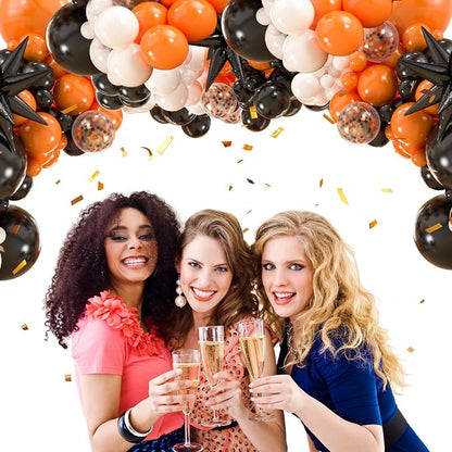 141pcs Orange Black and White Balloon Garland Kit, 18 12 10 5 Inch Balloon | - Image 7