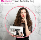 Magnetic Travel Toiletry Bag – Clear TSA-Approved Quart Kit with Magnetic Closure | Leak-Resistant, Durable & Modular Design | Perfect Hygiene Organizer for Travel Essentials (Pebble)