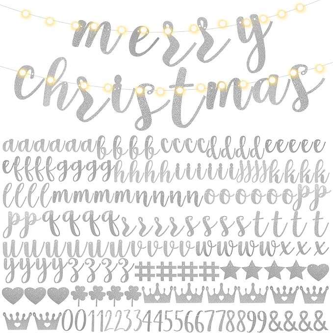 TaoBary 167 Pcs DIY Banner Kit Happy Birthday Glitter Banner Customizable - Image 8