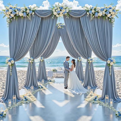 20ft x 15ft Dusty Blue Backdrop Curtains - Image 7
