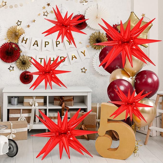10 Pcs Star Balloons Explosion Balloons Foil Cone Balloon Magic - Image 3