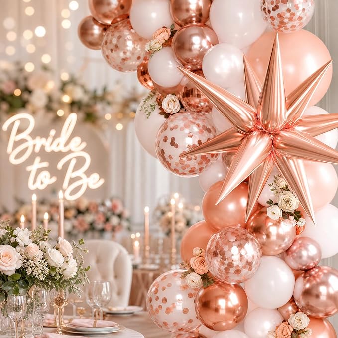KARLURE Rose Gold Balloons Arch Kit - Image 6