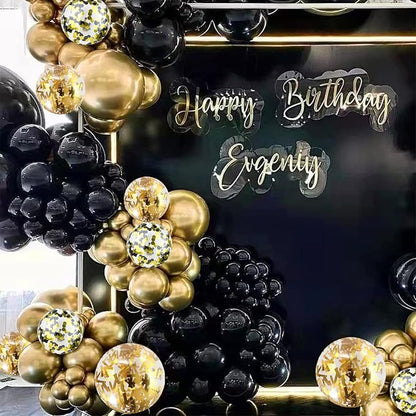 Balloons Black Gold, 60 Packs 12 Inch Black Metallic Chrome Gold Latex Balloons - Image 7