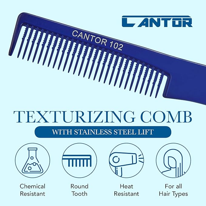 Lift Teasing Comb and Hair Pick 5 Pack, Five Stainless Steel Lifts - Chemical and Heat Resistant Detangler Anti Static Comb For All Hair Types By Cantor