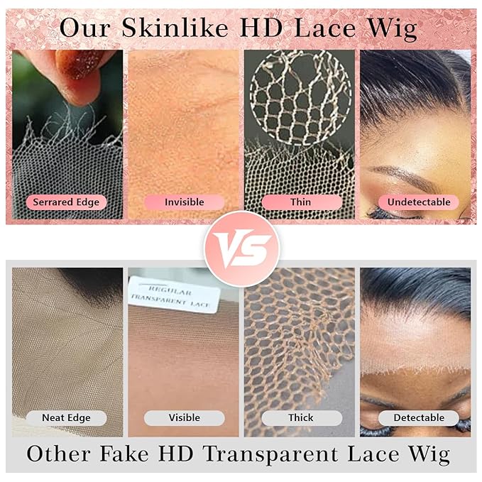 Honey Blonde Body Wave Lace Front Wig Human Hair 13x4 Full Frontal Lace Wig Skinlike HD Lace 0.10mm Ultra-Thin Invisible 4/27 Highlight Ombre Blonde 200% Density Pre plucked Bleached Knots 32 inch