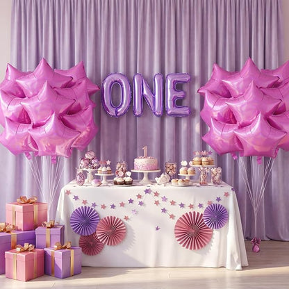 TONIFUL 15 Pcs Star Shaped Balloons 18Inch Iridescent Hot Pink Foil Balloon | - Image 4