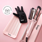 L'ANGE Hair VersaWaver Adjustable Titanium Waver | Pick 19mm or 32mm Waves with 1 Tool | Titanium 3-Barrel Waving Tool | Cool Tip Also Rotates Barrel to Change Wave Lengths (Blush)