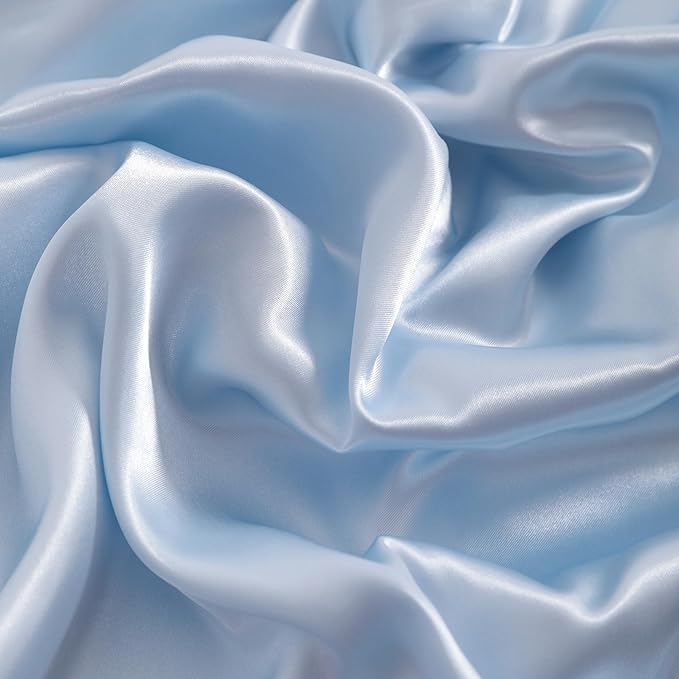 NTBAY 2 Pack Satin Standard Pillowcases for Hair and Skin, Luxurious and Silky Pillow Cases with Envelope Closure, 20x26 Inches, Aqua