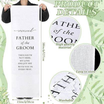 HunnmingRe Father of the Groom Wedding Memorial Reserved Chair Sign Banner in - Image 2