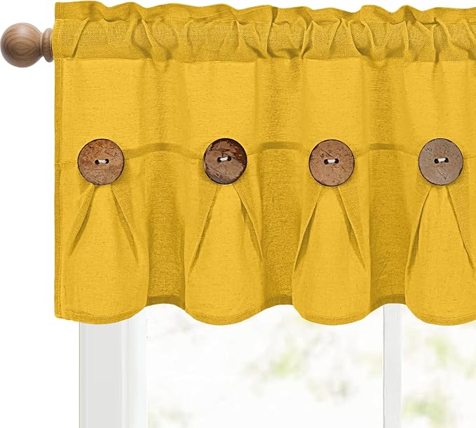 Farmhouse Valance Curtains, Boho Cotton Linen Kitchen Valance, Rod Pocket - Image 8