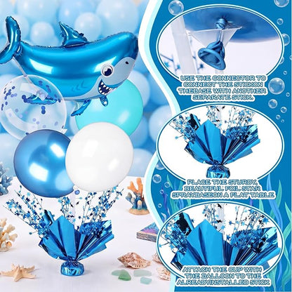 Civaner Shark Party Balloons Stand Kit 6 Sets, Fresh Colors - Image 6