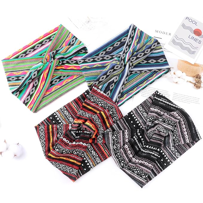 Extra Wide Headbands for Women Large Turban Headband Non Slip Boho Elastic Hairband Hair Twisted Knot Head Bands Accessories