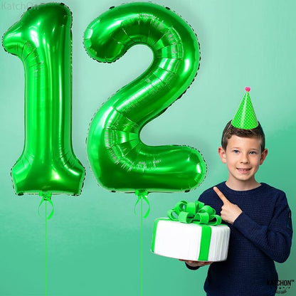 KatchOn Green Number 12 Balloon 40 Inch, 12th Birthday Balloon Decor | 12th - Image 8