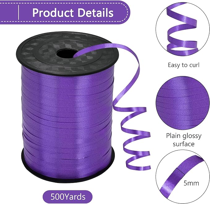 500 Yards Purple Curling Ribbon Balloon Ribbon Balloon Stringfor Wedding Gift - Image 2