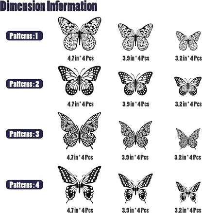 SAOROPEB 3D Butterfly Wall Decor 48 Pcs Black Butterfly Decoration Sticker | 4 - Image 6
