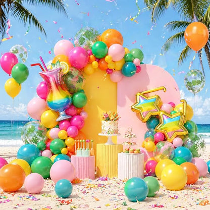 Hawaiian Balloons, 12 Inch Colorful Tropical Balloons - Image 5