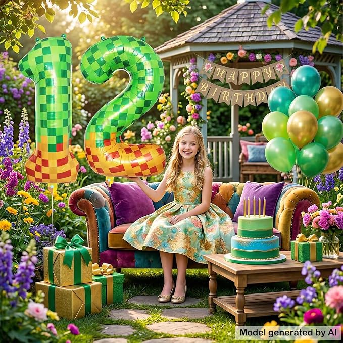 40 Inch Pixel Foil Number 12 Balloon - Image 5