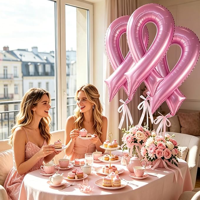 Breast Cancer Awareness Jumbo Foil Balloons Pink Ribbon Foil Balloons | 42" - Image 7