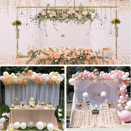 Over The Table Rod Stand with Clamps Gold Table Balloon Arch Banner Frame | - Image 2