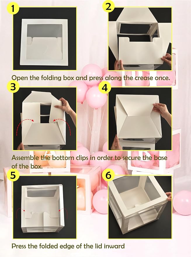White Transparent Balloon Boxes, Balloon Box Blocks Backdrop - Image 6