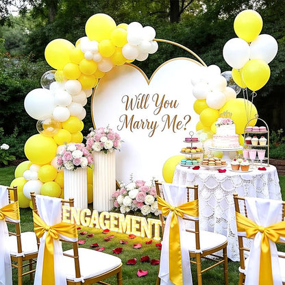 Yellow and White Balloons 100 Pack 12 Inch White Yellow Extra Thick Latex Party - Image 6
