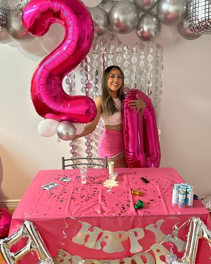 Hot Pink Number 1 Balloon 40 Inch - Image 4