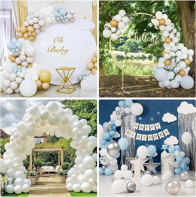 RUBFAC White Balloons 129pcs Different Sizes 18 12 10 5 Inch - Image 5