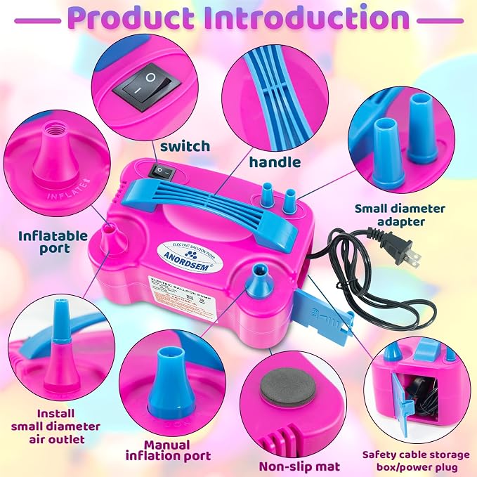 Anordsem Electric Balloon Air Pump: Polypropylene Plastic Case - Image 2
