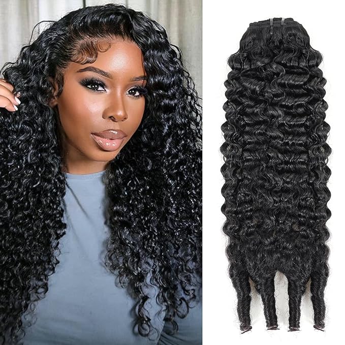 24 Inch Classic 4a 4b Burmese Curly Clip in Hair Extensions #1B Natural Black Color Curly Clip ins For Women Brazilian Virgin Hair Clip on Hair Extensions(24inch,#1B)
