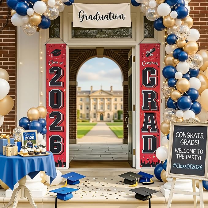OLANRUN 2026 Graduation Decorations, Graduation Banner Red Class of 2026 - Image 5