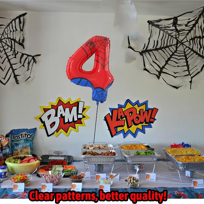 40 Inch Giant Spider Theme Number Foil Balloons - Image 5
