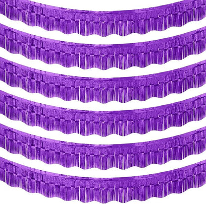 LOLStar Purple Foil Fringe Tinsel Garland, Tinsel Streamers Banner, 6 Pack | by LOLSTAR