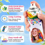 Green hair spray, green hair spray temporary for Women Kids Men, Washable Temporary Hair Dye, Spray hair color Non-Sticky, For Christmas Party, Halloween Crazy Hair Day, Cosplay Party (Green 4.06 oz)
