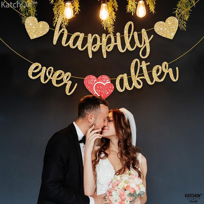 KatchOn Glitter Happily Ever After Banner 10 Ft, Bridal Shower Decorations | - Image 3
