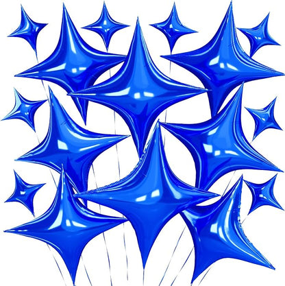 Blue Star Balloons, 26 Inch and 10 Inch Blue Stars Shaped Balloon by BIAPIAN